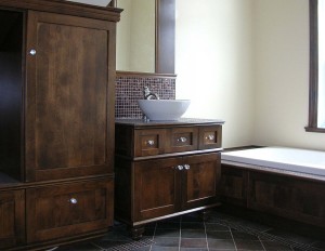 Comtemporary bathroom - Podium bath, vanity